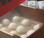 Chest nut buns being steamed in Kumamoto, Japan
