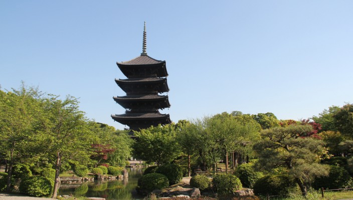 Touji Temple, Five story pagoda in Kyoto, Japan